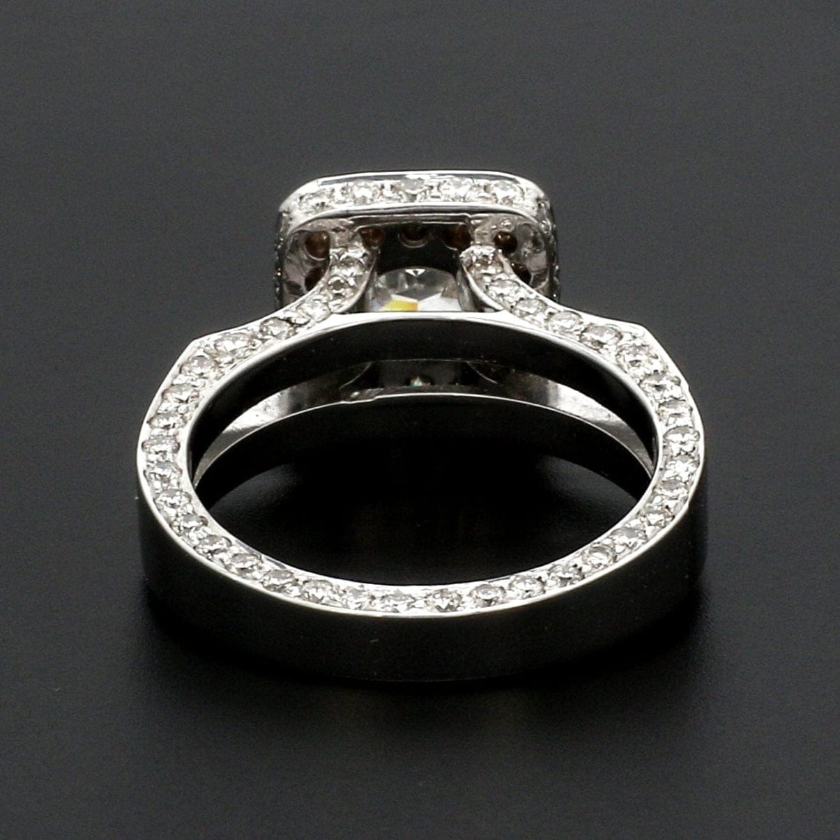 Jewelove™ Rings Women's Band only / I VS1 Ready to Ship - Ring Size 12, 14K White Gold Cushion Cut Designer Halo Solitaire Engagement Ring JL AU 1212