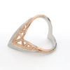 Jewelove™ Rings Women's Band only Ready to Ship - Ring Size 12, Designer V -shape Platinum & Rose Gold Cocktail Ring for Women JL PT 967