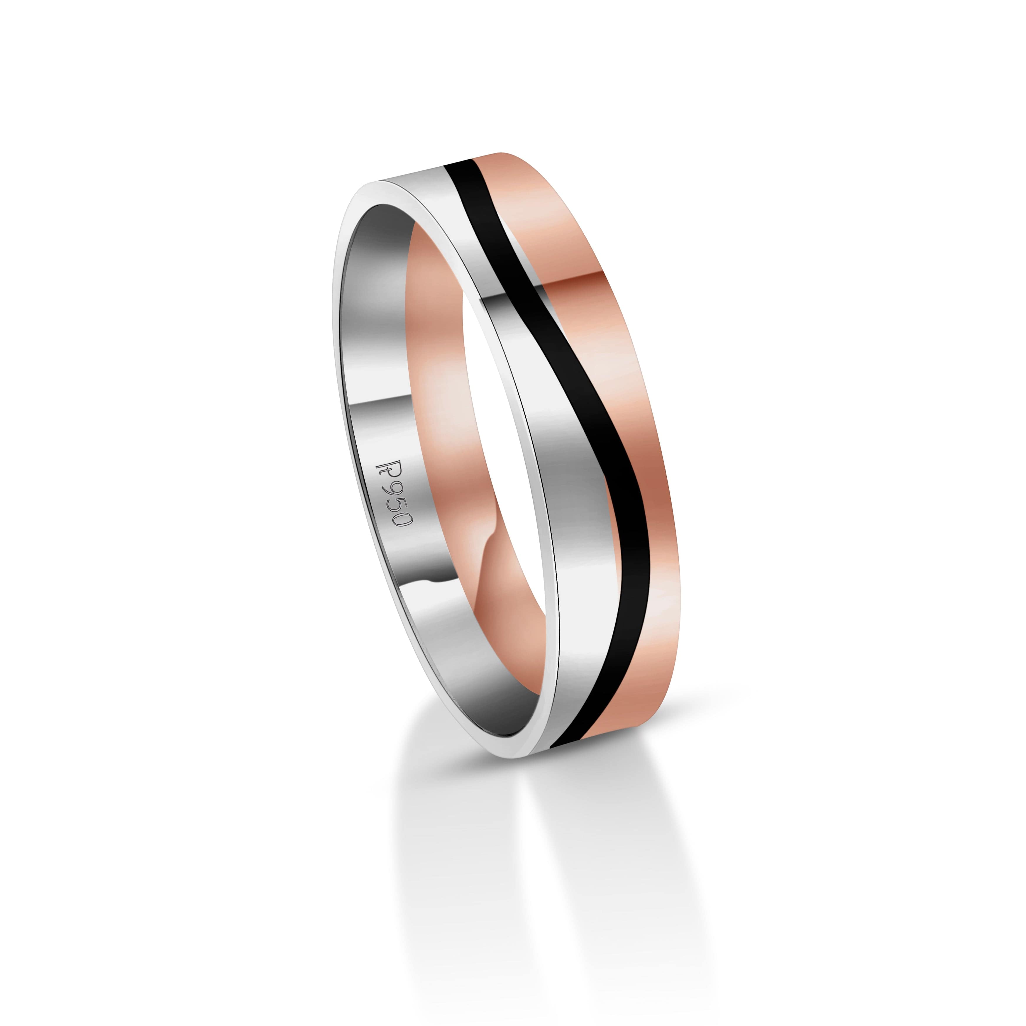 jewelove ready to ship ring size 20 for men of platinum rose gold with black enamel fusion ring for men jl pt 1082 men s band only 39392054247665