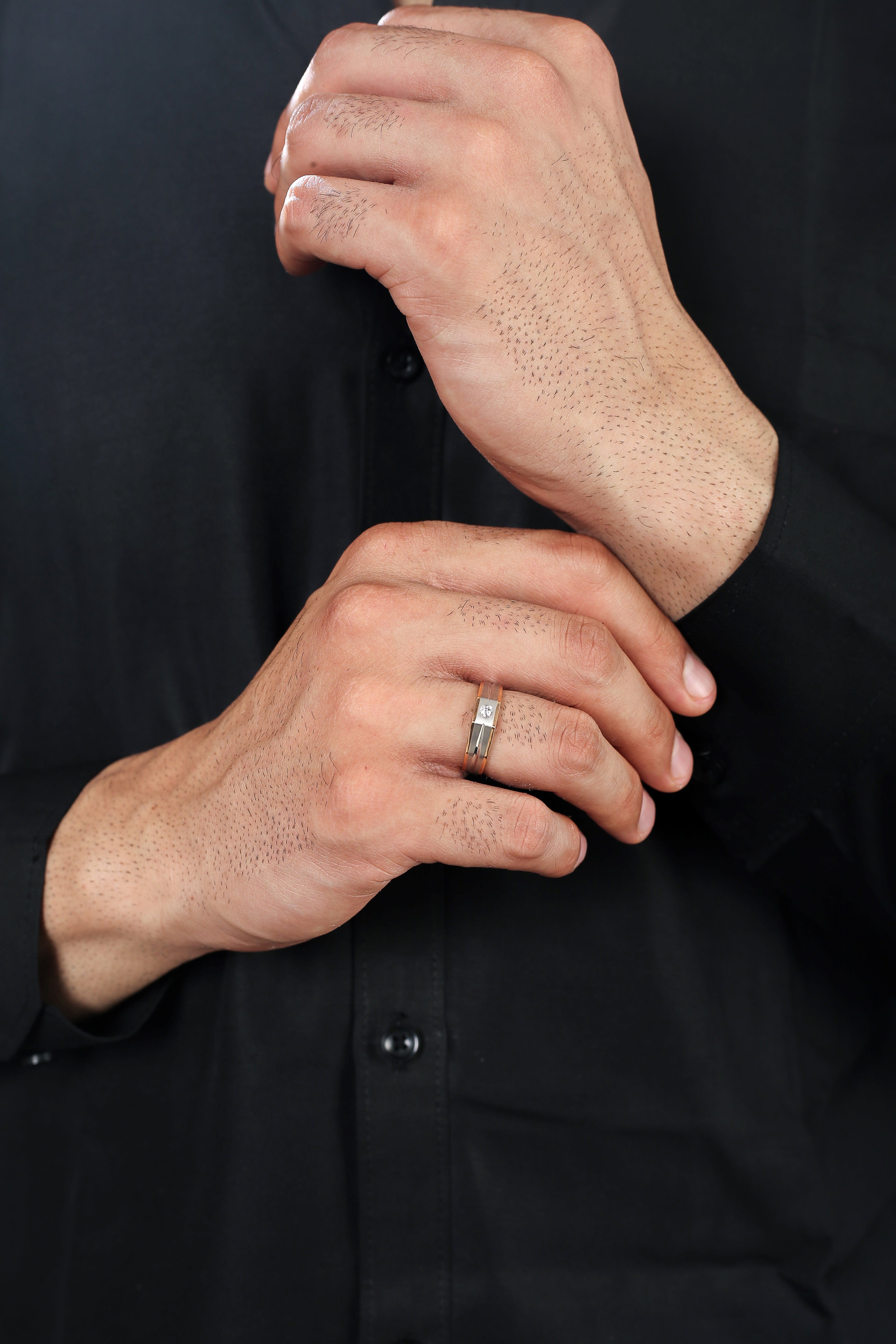 7.45 mm Men's Engagement Ring I1 G 0.85Ct Natural Diamond Prong Bar Set 14K  Gold | eBay