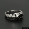 Jewelove™ Rings Men's band only Ready to Ship - Ring Size 22 - Men of Platinum | Black Enamel Ring for Men JL PT 1310