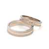 Jewelove™ Rings Ready to Ship - Ring Sizes 12, 21 - Designer Platinum & Rose Gold Couple Rings with a Groove JL PT 1128
