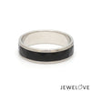 Jewelove™ Rings Men's Band only Ready to Ship - Ring Sizes 12, 22 - Platinum Couple Rings with Black Ceramic JL PT 1330
