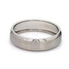 Jewelove™ Rings Men's Band only / Scooped Ready to Ship - Ring Sizes 18, 22 Beveled Edges Brush Finish Plain Platinum Ring for Men JL PT 616