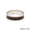 Jewelove™ Rings Men's Band only Ready to Ship - Ring Sizes - 21, 11 - Platinum Couple Rings with Brown Ceramic JL PT 1329
