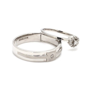 Ready to Ship - Ring Sizes 8 - Platinum Engagement Couple Rings with D ...