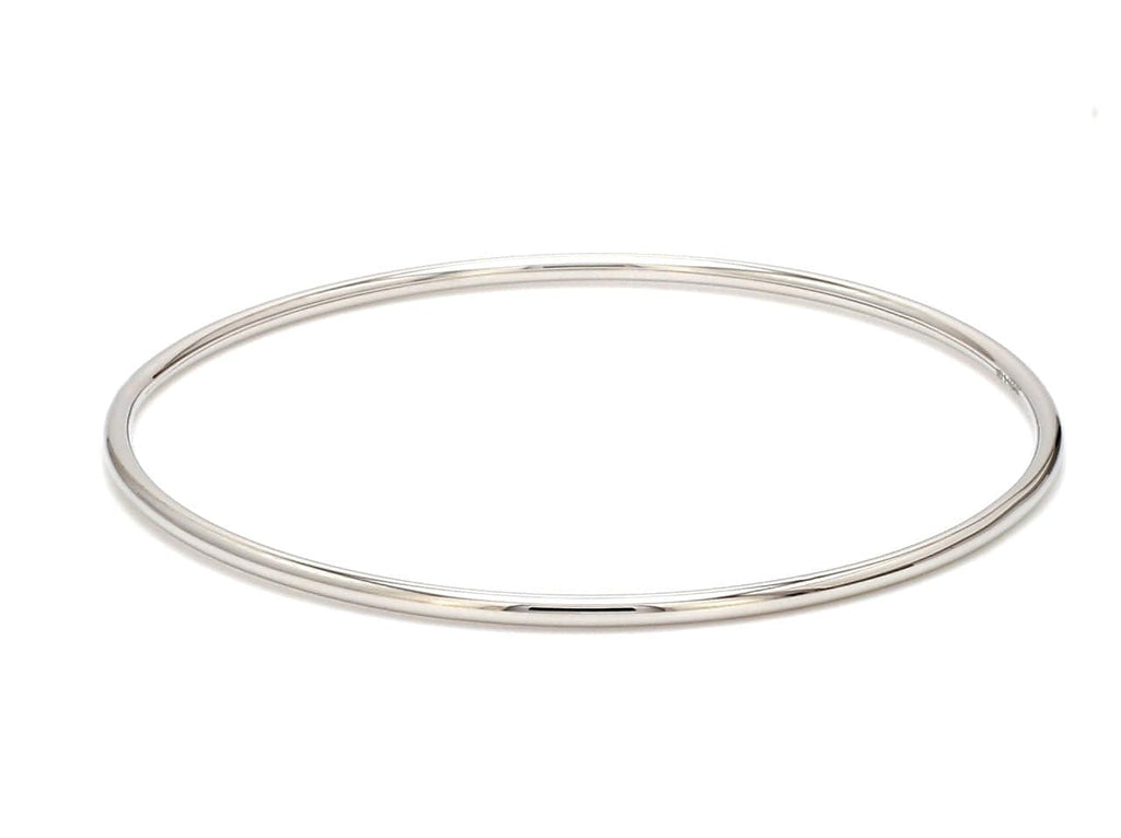 Jewelove™ Bangles & Bracelets Single Ready to Ship - Size 2.4, 2mm Hollow Lightweight Platinum Bangles for Women JL PTB 1101