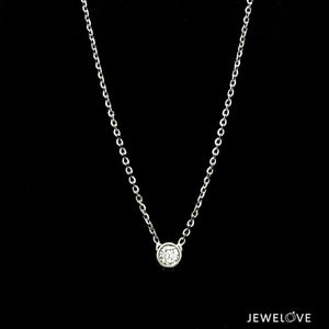 White Gold Necklace Tiffany Simple Diamond Necklace Single Diamond