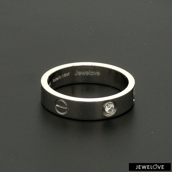 Jewelove™ Rings Single Diamond Platinum Ring for Men JL PT 1167-A