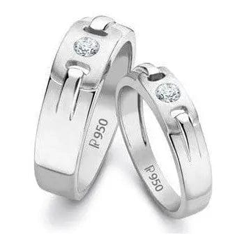 Jewelove™ Rings Single Diamond Platinum Wedding Bands JL PT 242