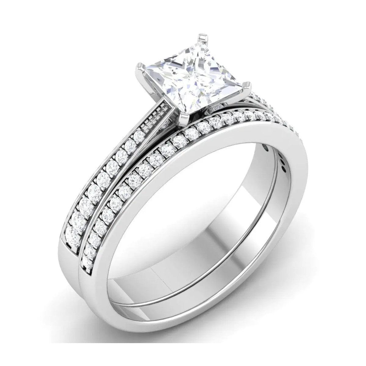 Solitaire Mounting in Platinum with Diamond Studded Shank JL PT 487-M