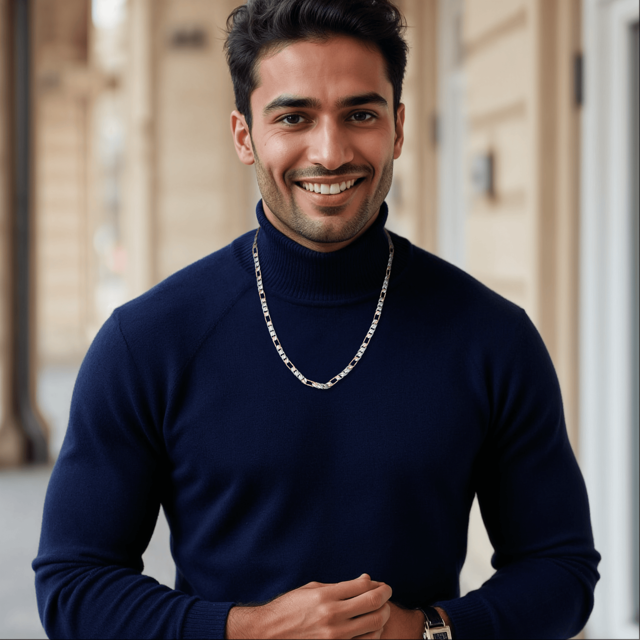 Jewelove™ Chains Two-tone Platinum Rose Gold Chain for Men JL PT CH 1070