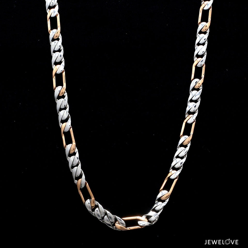 Jewelove™ Chains Two-tone Platinum Rose Gold Chain for Men JL PT CH 1070