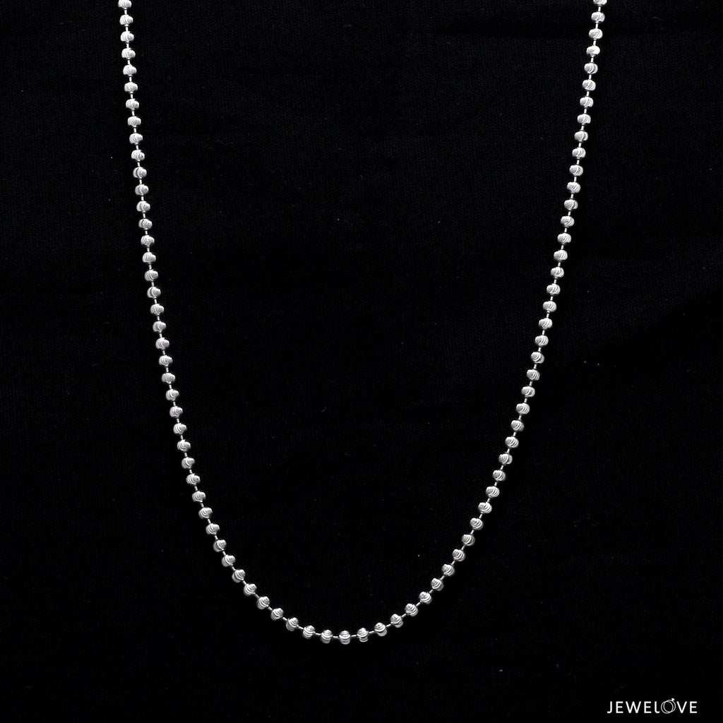 Jewelove™ Chains Uni-sex 2mm Platinum Chain with Shiny Balls JL PT CH 962