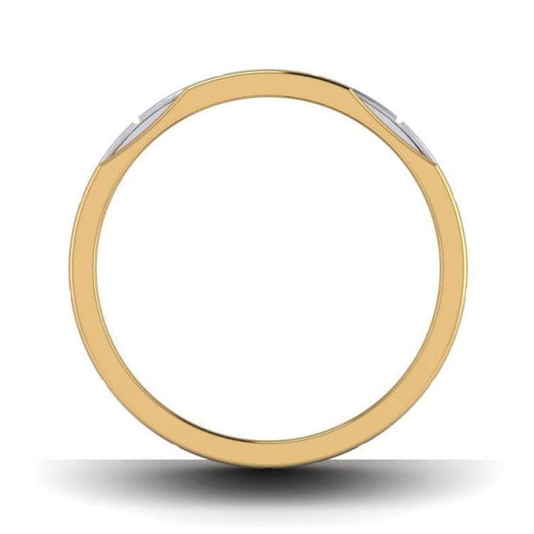 Jewelove™ Rings Unique Shape Platinum Love Bands with Single Diamond & Yellow Gold Border JL PT 648 - Yellow Gold