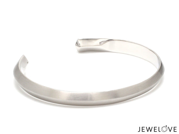 Jewelove™ Bangles & Bracelets Unisex Platinum Open Kada Mate Finish JL PTB 736