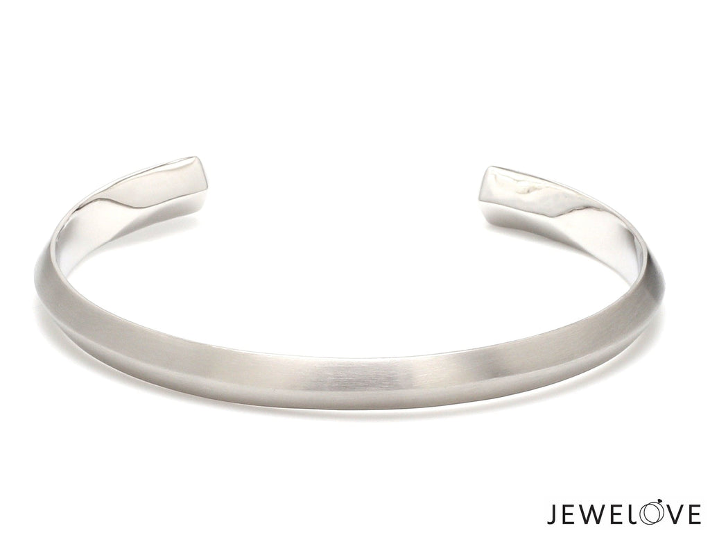 Jewelove™ Bangles & Bracelets Unisex Platinum Open Kada Mate Finish JL PTB 736