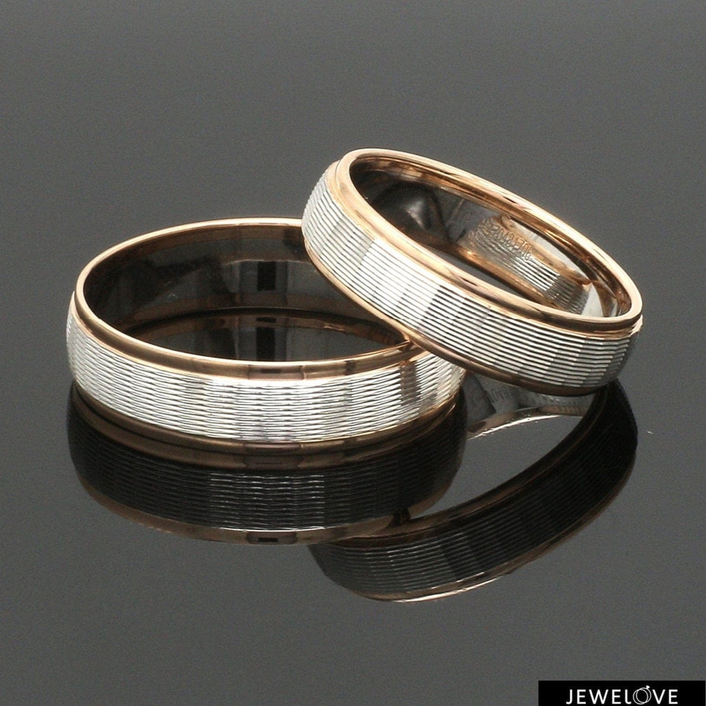 Unisex Platinum Rose Gold Couple Love Bands JL PT 1366 – Jewelove™