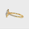 70-Pointer Oval Cut Solitaire Halo Diamond Shank 18K Yellow Gold Ring JL AU 19034Y-B