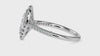 70-Pointer Marquise Cut Solitaire Halo Diamond Shank Platinum Ring JL PT 19039-B