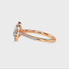 70-Pointer Oval Cut Solitaire Halo Diamond Shank 18K Rose Gold Ring JL AU 19034R-B