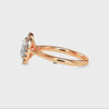 70-Pointer Oval Cut Solitaire Halo Diamond 18K Rose Gold Ring JL AU 19024R-B
