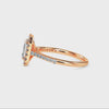 70-Pointer Emerald Cut Solitaire Halo Diamond Shank 18K Rose Gold Solitaire Ring JL AU 19035R-B