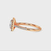 70-Pointer Princess Cut Solitaire Halo Diamond Shank 18K Rose Gold Ring JL AU 19032R-B