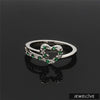 Platinum Diamond with Emerald Heart Ring for Women JL PT LC889-A