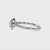 70-Pointer Cushion Cut Solitaire Halo Diamond Shank Platinum Engagement Ring JL PT 19033-B