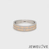 Designer Platinum Rose Gold Ring with Grooves & Diamonds for Women JL PT 570-A