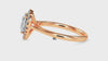 70-Pointer Heart Cut Solitaire Halo Diamond 18K Rose Gold Ring JL AU 19028R-B