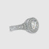 1-Carat Solitaire Halo Diamond Accents Platinum Ring JL PT 0113-A