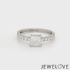 1-Carat Princess Cut Solitaire Diamond Shank Platinum Ring JL PT 1313-C