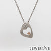 Evara Platinum Diamonds Pendant with Rose Gold Heart JL PT P 323