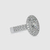70-Pointer Oval Cut Solitaire Diamond Halo Split Shank Platinum Ring JL PT 0036-B