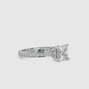 70-Pointer Princess Cut Solitaire Platinum Diamond Shank Ring JL PT 0155-B
