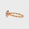 70-Pointer Cushion Cut Solitaire Halo Diamond 18K Rose Gold Ring JL AU 19023R-B