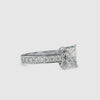 1-Carat Princess Cut Solitaire Platinum Diamond Shank Ring JL PT 0152-B
