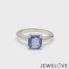 Cushion Cut Blue Sapphire Platinum Ring JL PT 1316