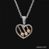 Evara Platinum & Rose Gold Diamonds Heart Pendant JL PT P 322