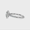70-Pointer Princess Cut Solitaire Halo Diamond Shank Platinum Ring JL PT 19032-B