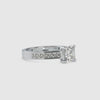 70-Pointer Princess Cut Solitaire Platinum Diamond Shank Ring JL PT 0057-B