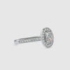 70-Pointer Oval Cut Solitaire Platinum Halo Diamond Shank Engagement Ring JL PT 0060-B