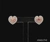 18K Rose Gold Heart Earrings with Pink & White Diamond JL AU PD 102