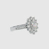 70-Pointer Oval Cut Solitaire Designer Platinum Halo Diamond Shank Ring JL PT 0173-B