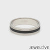 Platinum Couple Unisex Ring with Black Line Ceramic JL PT 1328