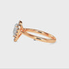 70-Pointer Pear Cut Solitaire Halo Diamond 18K Rose Gold Ring JL AU 19030R-B