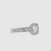 1-Carat Solitaire Halo Diamond Accents Shank Platinum Ring JL PT 0156-B