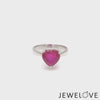Platinum Ruby Heart Ring for Women JL PT 1267